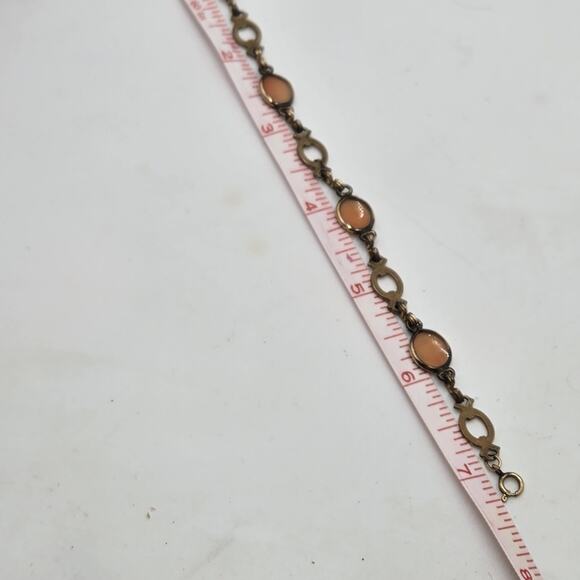 Vintage 12K Gold Filled Carved Shell Cameo Bracelet Delicate Link Bracelet 7.25" - Picture 5 of 5